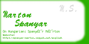 marton spanyar business card